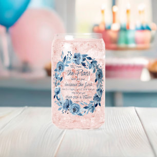 Verre Canette Jeremiah 29:11 Car je connais les Plans Floral Ble