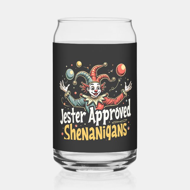 Verre Canette Jester Approuvé Shenanigans Circus Clown (Recto)