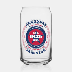 Verre Canette Jeu de Boissons Patriotique Arkansas Typographie