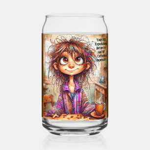 Verre Canette Jeu de produits de boisson Quirky Coffee Lady High