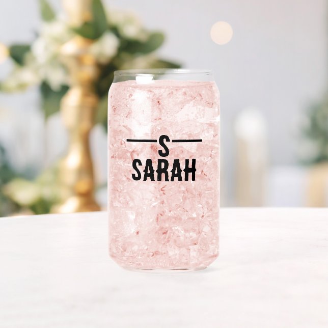 Verre Canette Jeu de verrerie personnalisé avec Monogramme Initi (Insitu (Mariage))