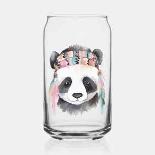 Verre Canette Joli boho aquarelle hippie conception panda