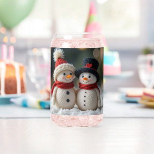 Verre Canette joli bonhomme de neige ensemble