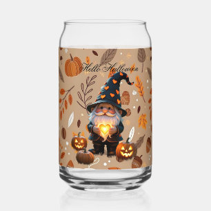 Verre Canette Joli café glacé gnome Halloween ambiance automnale