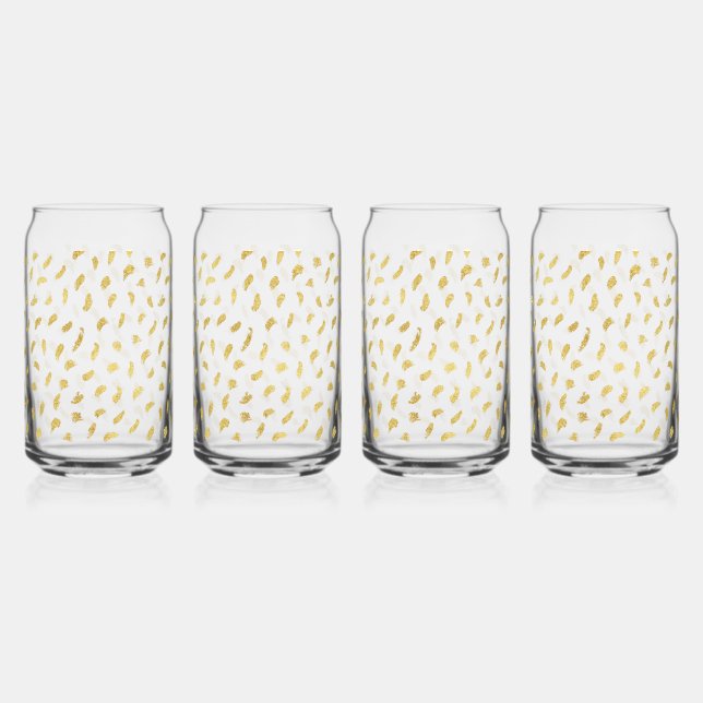 Verre Canette Joli Gold Glam blanc Abstrait (Recto)