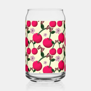 Verre Canette Joli motif de cerise rouge