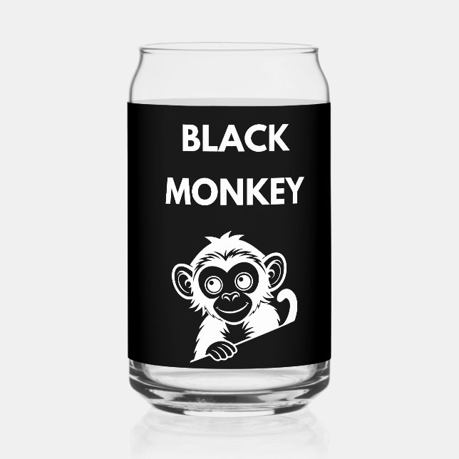 Verre Canette Joli Petit Singe Noir (Recto)
