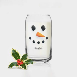 Verre Canette Joli Snowman Noël Personnalisé Lait De Vacances