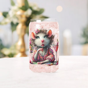 Verre Canette Jolie dame de Rat ayant un Martini Contempler