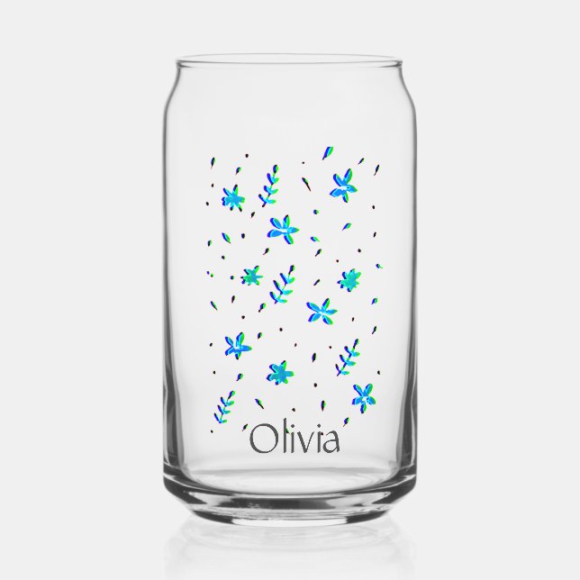 Verre Canette Jolie douceur moderne design de fleurs (Recto)