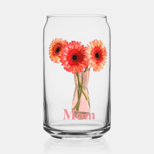 Verre Canette Jolie fête des mères Gerbera Flower Photo Maman