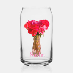 Verre Canette Jolie Fleur de la Fête des Mères Photographie +Nom