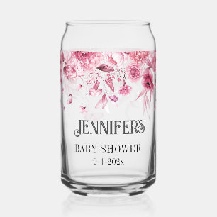 Verre Canette Jolie Fleur Rose Tombante Spéciale Future Maman et