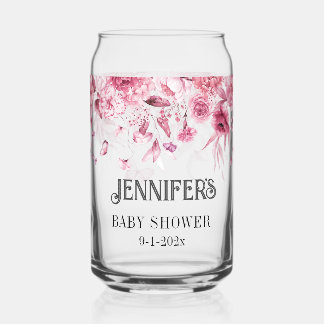 Verre Canette Jolie Fleur Rose Tombante Spéciale Future Maman et