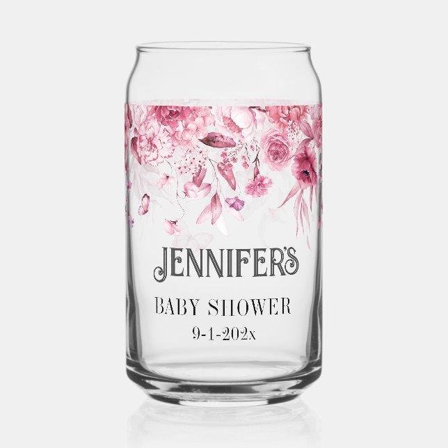 Verre Canette Jolie Fleur Rose Tombante Spéciale Future Maman et (Recto)