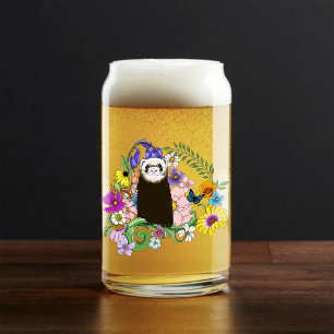 Verre Canette Jolies fleurs sauvages de furet sableux en bois ve