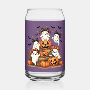 Verre Canette Jolis fantômes d'Halloween avec des nœuds coquette