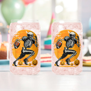 Verre Canette Joueur de football squelette Halloween courant