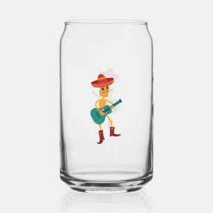 Verre Canette Joueur de guitare squelette festif