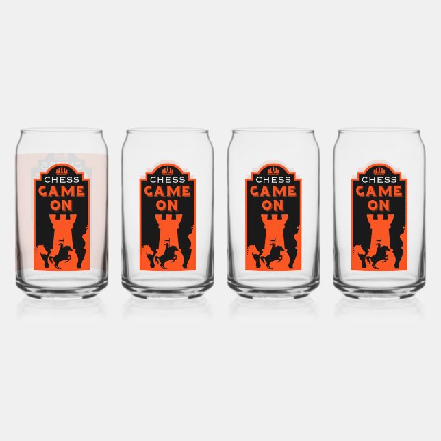 Verre Canette Joueurs d'échecs (Recto)