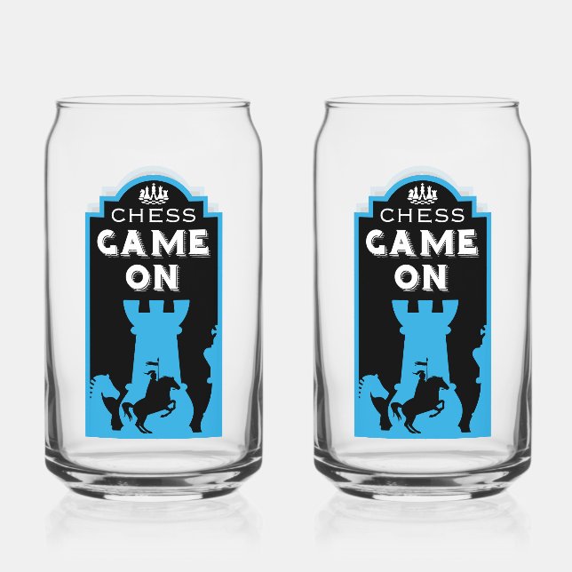 Verre Canette Joueurs d'échecs compétitifs (Recto)