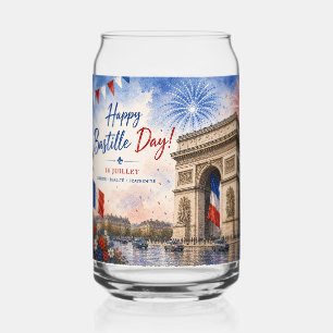 Verre Canette jour de la Bastille Arc de triomphe Paris France f