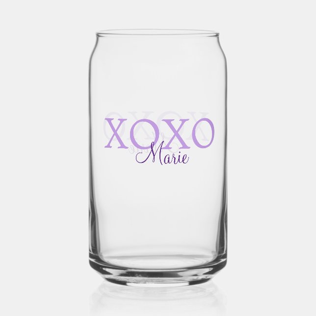 Verre Canette Jour de la Saint Valentin Xoxo ajouter nom pastel  (Recto)