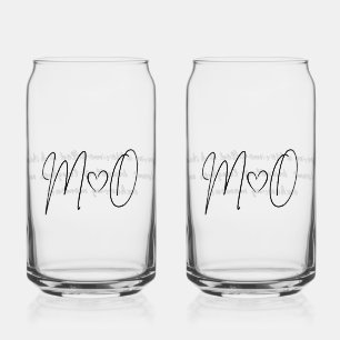 Verre Canette Jour de mariage M+O