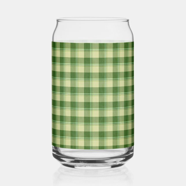 Verre Canette Journée de la Saint Patrick à Plaid Vert (Recto)