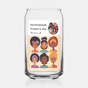 Verre Canette Journée internationale des femmes le 8 mars élégan