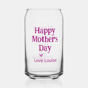 Verre Canette Joyeuse fête des mères mauve amour nom signe fémin