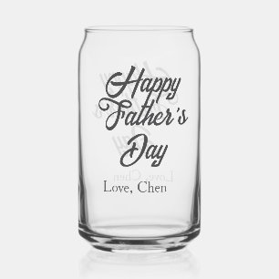 Verre Canette Joyeuse fête des pères nom gris amour meilleur pap