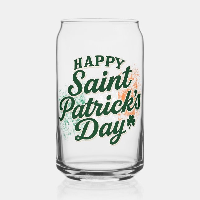 Verre Canette Joyeuse Saint Patrick vintage  (Recto)