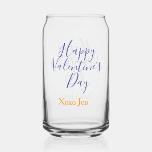 Verre Canette Joyeuse Saint-Valentin rose violet xoxo amour nom