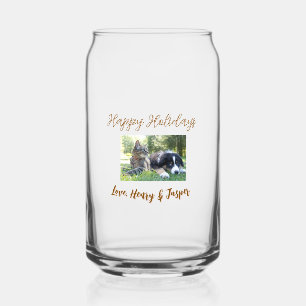 Verre Canette Joyeuses fêtes Noël animal de compagnie chien chat