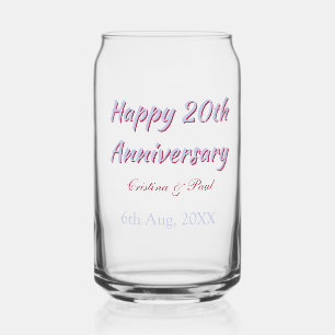 Verre Canette Joyeux 20e anniversaire DE MARIAGE NOM MARON VIOLE
