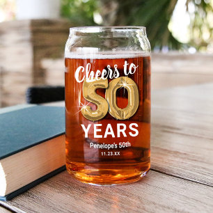 Verre Canette Joyeux anniversaire adulte 50 ans