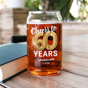 Verre Canette Joyeux anniversaire adulte 60 ans