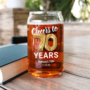 Verre Canette Joyeux anniversaire adulte 70 ans