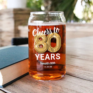 Verre Canette Joyeux anniversaire adulte 80 ans