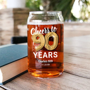 Verre Canette Joyeux anniversaire adulte 90 ans