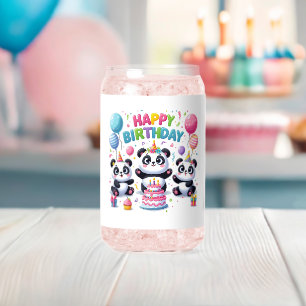 Verre Canette Joyeux Anniversaire Amusant et Coloré