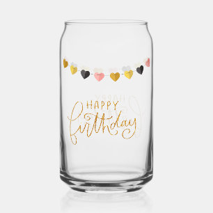 Verre Canette Joyeux Anniversaire Corde de Coeurs