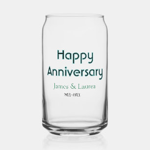 Verre Canette Joyeux anniversaire de mariage nom date année simp