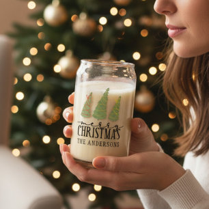 Verre Canette Joyeux arbres de Noël Joyeux Jardins Jours fériés