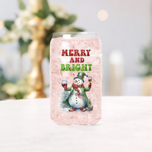 Verre Canette Joyeux bonhomme de neige