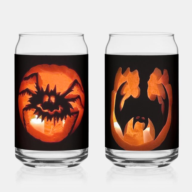 Verre Canette Joyeux Citrouilles d'Halloween (Verso)