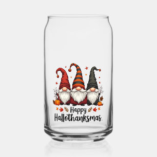 Verre Canette Joyeux Hallothanksmas Halloween Noël Gnomes