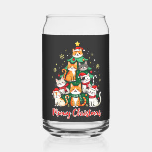Verre Canette Joyeux Noël Drôle Catmas Kitten Xmas Tree