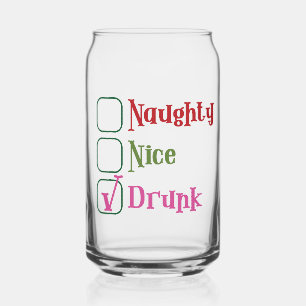 Verre Canette Joyeux Noël Méchant Drôle Soûl Fêtes